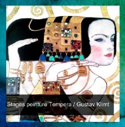 Gustav Klimt -Tempera/Enluminure - "Or du Temps".