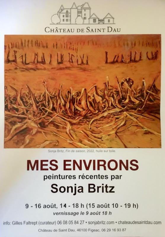 Exposition de peintures, "mes environs" Sonja Brit, au Château de Saint Dau